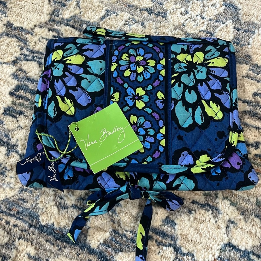 Vera Bradley Floral Blue and Green Accessory Bag